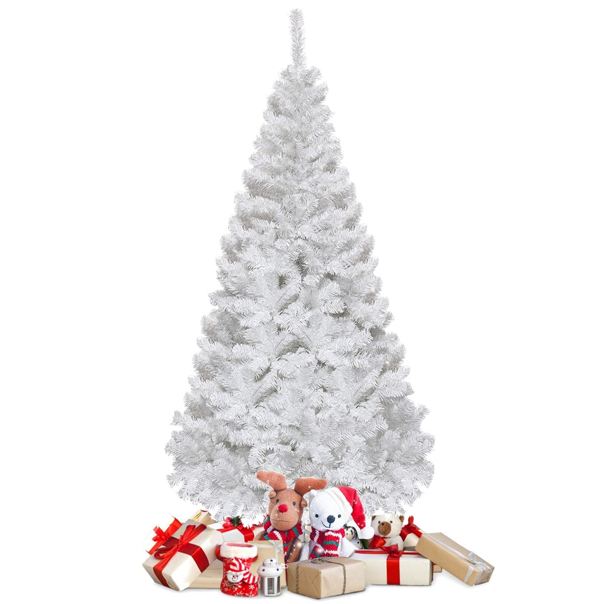 White artificial Christmas tree 6ft (180cm) with metal stand, photo 5