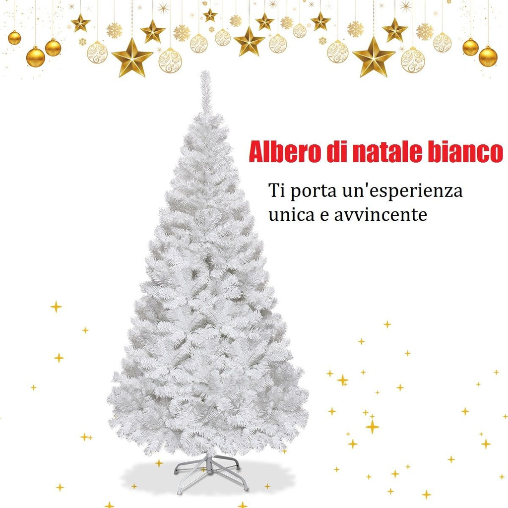 White artificial Christmas tree 6ft (180cm) with metal stand, photo 4