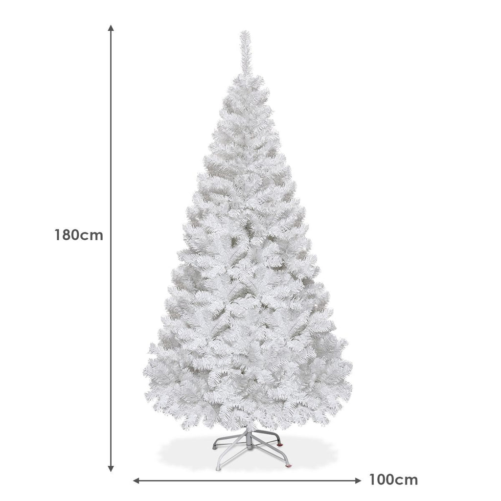 White artificial Christmas tree 6ft (180cm) with metal stand, photo 12