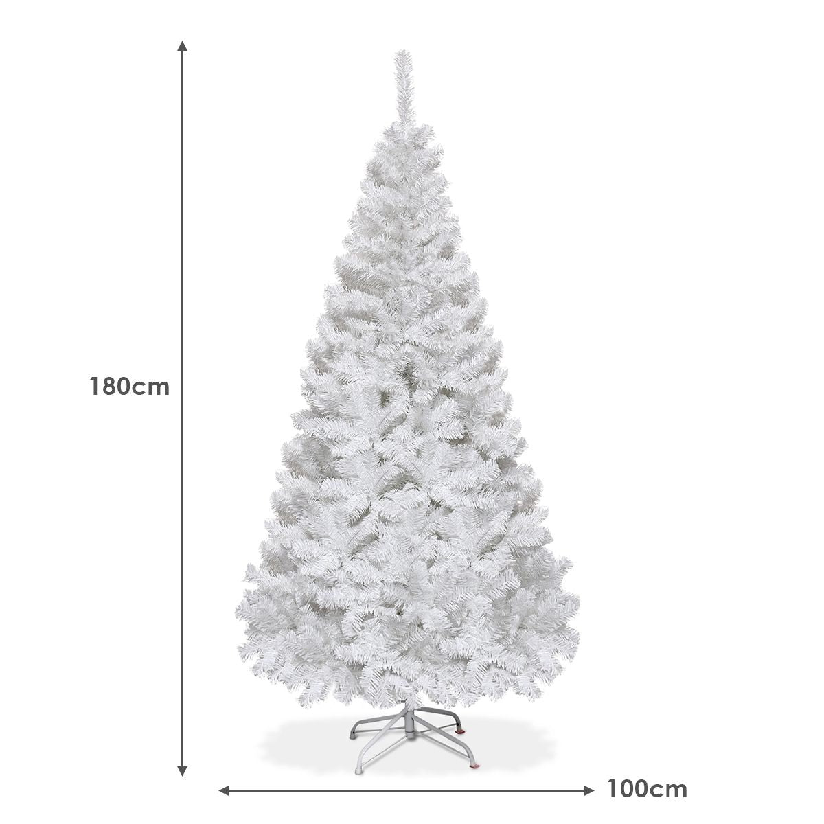 White artificial Christmas tree 6ft (180cm) with metal stand, photo 12