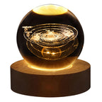 3D crystal ball night light with wooden base, photo 8