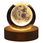 3D crystal ball night light with wooden base, photo 9